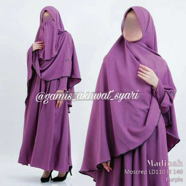Madina syari gamis murah satu set cadar jumbo bigsize baju busana muslimah akhwat by royale hijab