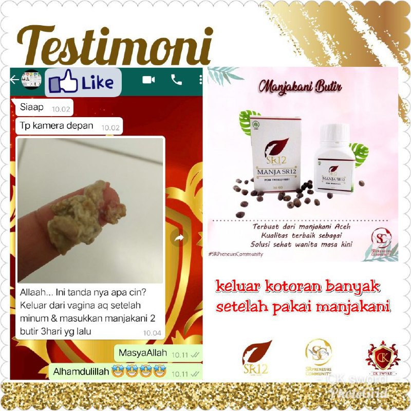 SR12 HERBAL SKINCARE MANJAKANI MERAPATKAN &amp; MENGHILANGKAN KEPUTIHAN / NYERI HAID &amp; PELANCAR HAID AMPUH / PROGRAM HAMIL / MANJAKANI ACEH HERBAL / OBAT KEPUTIHAN &amp; KISTA BPOM