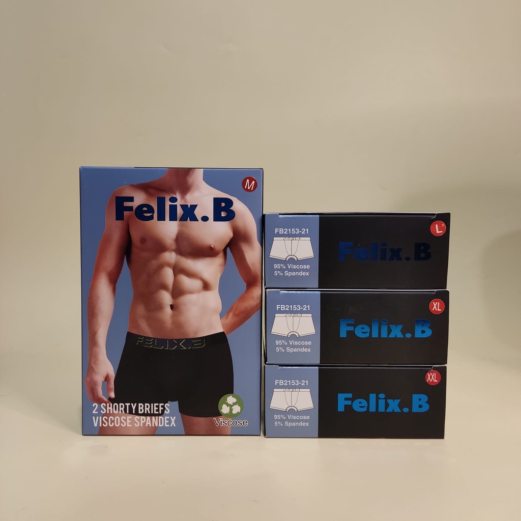 CELANA BOXER PRIA FELIX.B FB 2153 ISI 2 PCS | BAMBOO SPANDEX