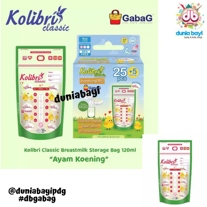 Gabag Kantong Asi Classic 120 ml (GBC120) | Breast milk 120 ml classic