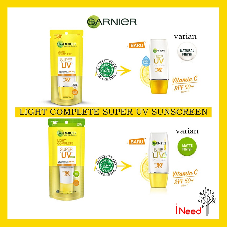 (INEED) GARNIER Light Complete Super UV Spot Proof Sunscreen SPF 50+ PA++++ | Natural Finish | Matte Finish