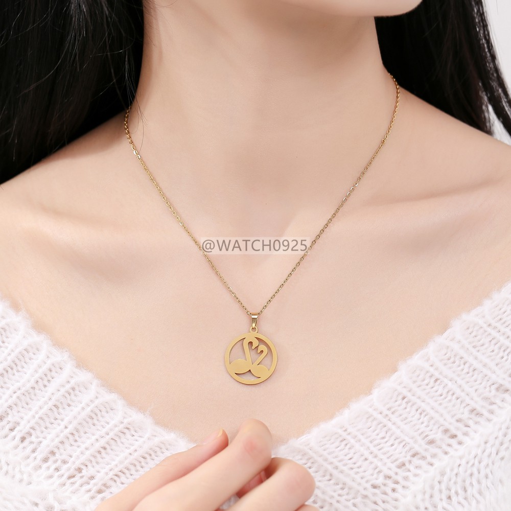 Kalung Liontin Kupu-Kupu Bahan Stainless Steel Untuk Wanita S99