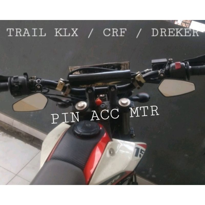 Spion Jepit Stang original MHR Kaca Bening Supermoto Klx150/CRF150/ WR Dreker/model OVAL kolong under mirror traill Cross Supermoto/XSR/Vixion Old New/W175/Byson/Tiger Old New Megapro Dill