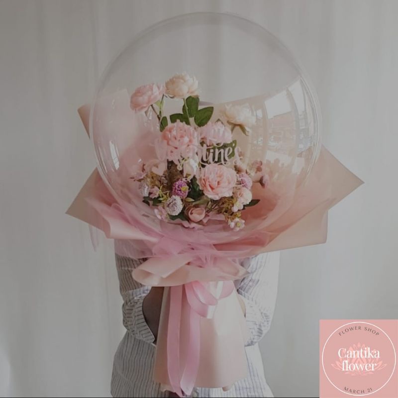 bucket bunga balon/bucket ballon/ birthday valentine