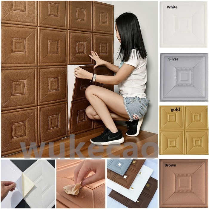 DigHome - WALLPAPER DINDING 3D FOAM 005 006 PANEL OVAL 70x70cm - 006 PINK