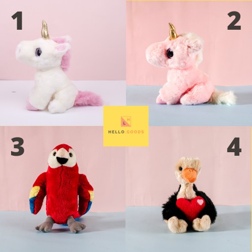 BONEKA UNICORN  BURUNG PARROT OSTRICH UNTA UNICORN PLUSHIES / Ukuran S 20CM (Cocok Untuk Hadiah Main