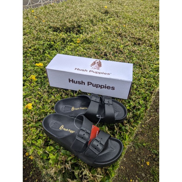 Jual sandal hush puppies terbaru model 2 tali sandal slop hush puppies