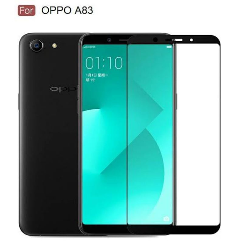 TAMPERED GLASS TG ANTI GORES FULL LAYAR OPPO A83 HITAM DAN PUTIH