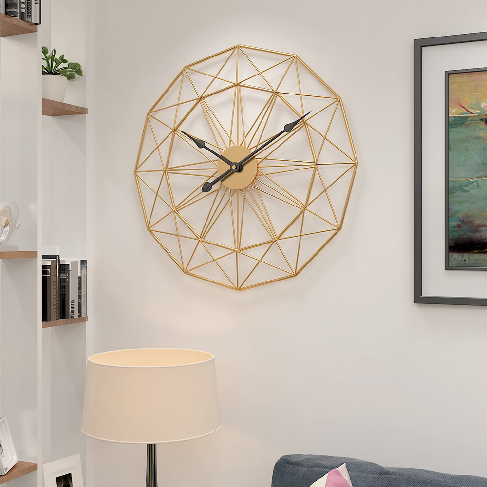 Home Minimalist Retro Living Room Wrought Iron Wall Clock Round Decorative Clock Metal Clock Mute Shopee Indonesia