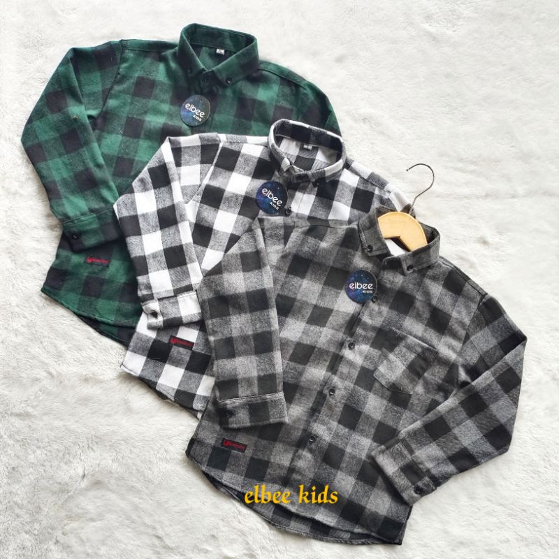 Elbee kids Promo KEMEJA ANAK kemeja flanel anak PRIA balita usia 2 3 4 5 6 7 tahun PREMIUM /kemeja flanel kotak kotak anak balita 2-10 th kemeja flanel anak laki laki unisex terhits