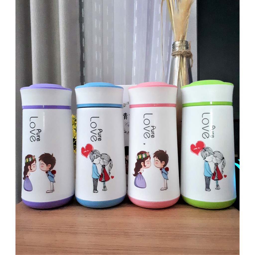 Botol Termos Motif Botol Minum Kaca Motif Kaktus Model Unik 450 ML Plus BOX