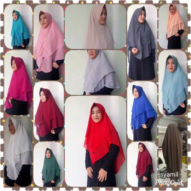 khimar ceruty 2layer felizapet doble layer size xl