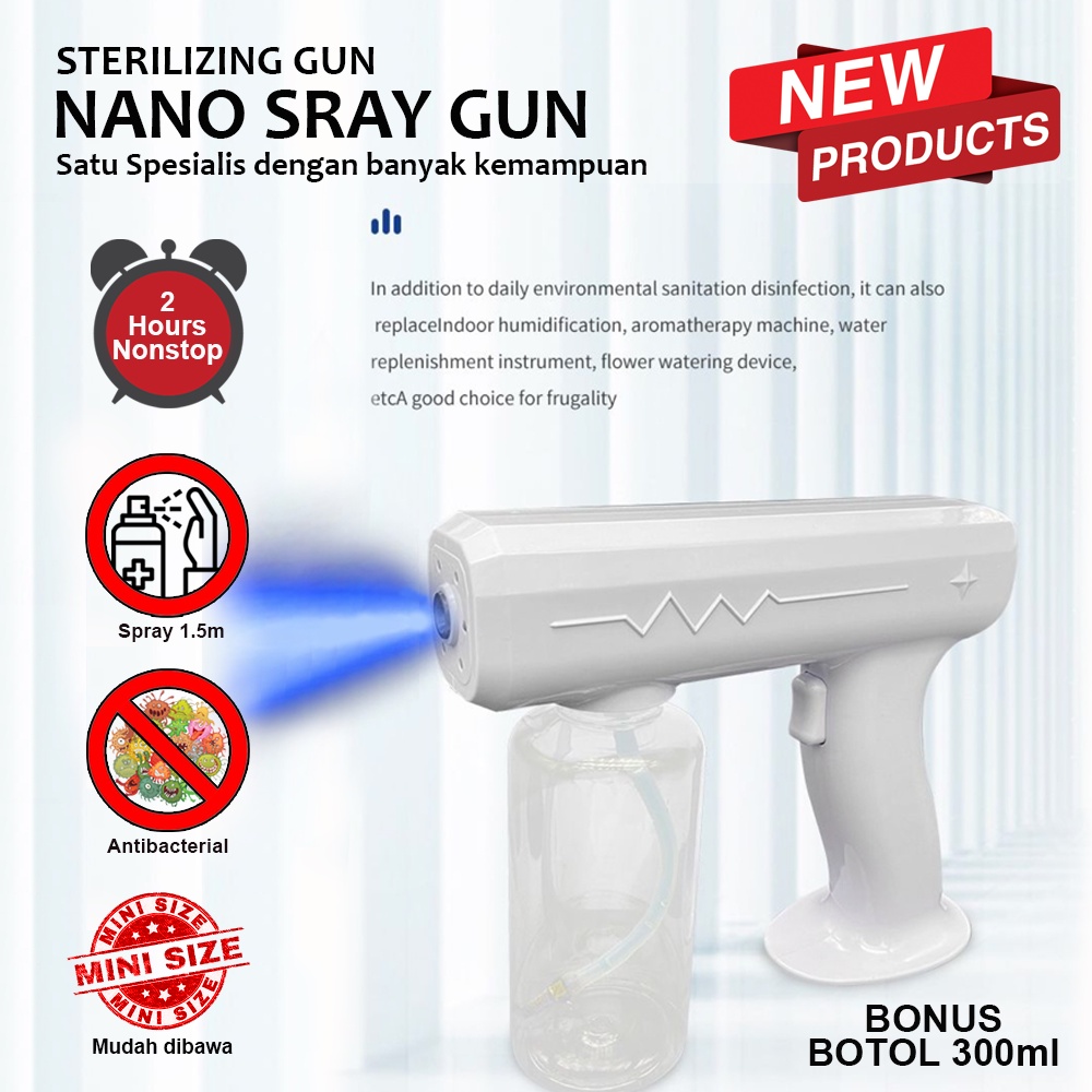 Cordless Nano Spray Gun Disinfektan Nano Alat Semprot Disenfektan Spray