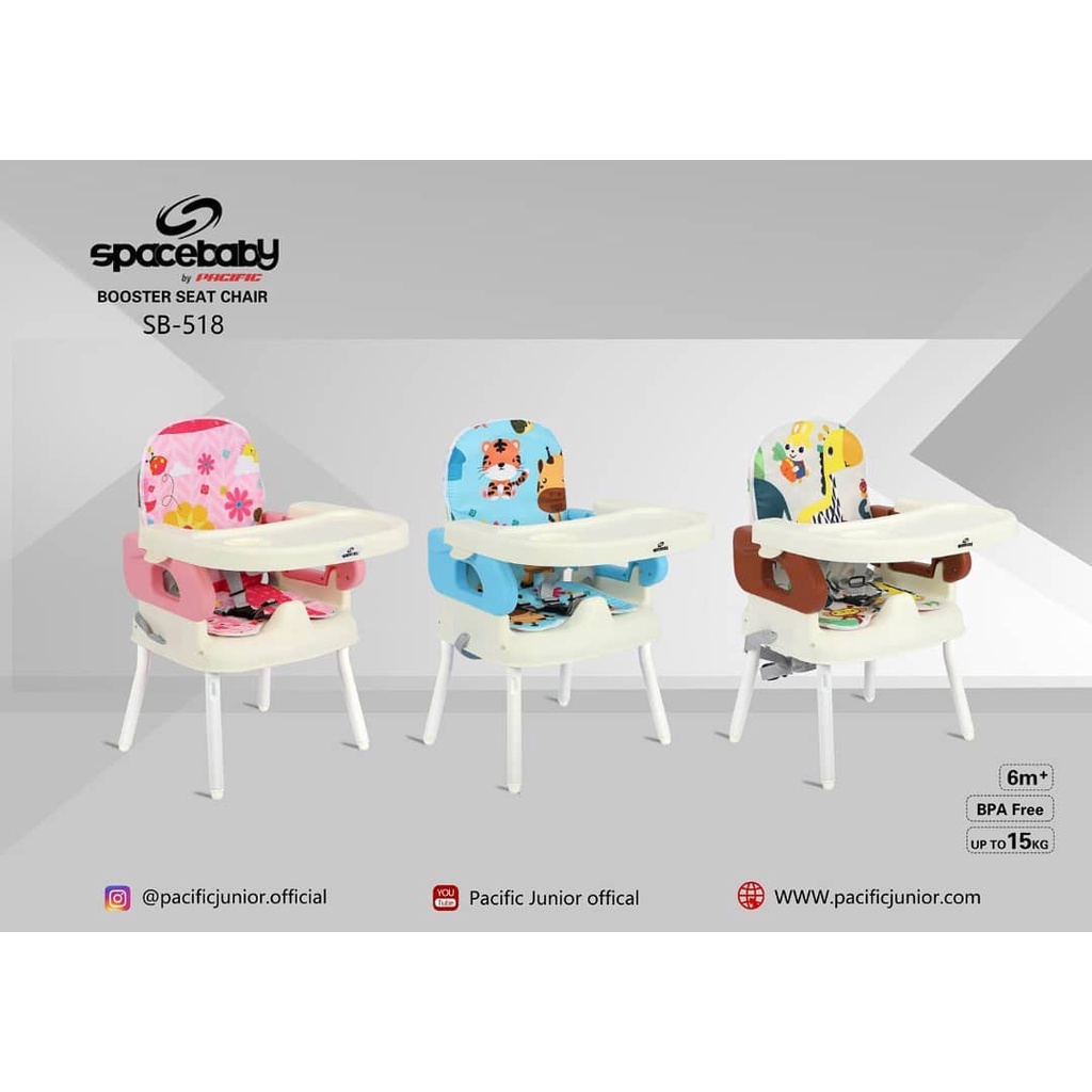 SPACE BABY BOOSTER SEAT CHAIR SB-518 Kursi Makan Anak SB 518 Spacebaby pink