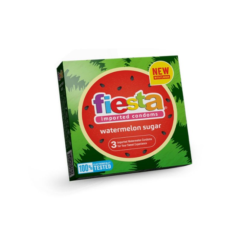 Kondom Fiesta Watermelon Sugar Rasa Semangka Isi 3 Pcs