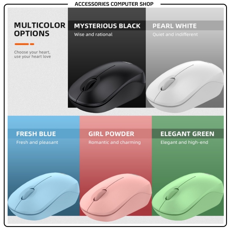 Mouse Wireless JR5 3D Ergonomi Design 2400DPI Quick Response - ACS