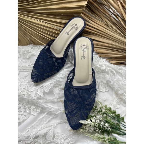 sepatu wanita seyla navy tinggi 5cm tahu