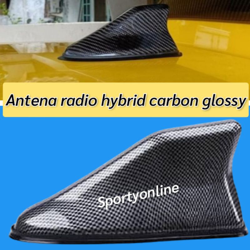 Antena radio Hybrid sirip hiu motif carbon glosi