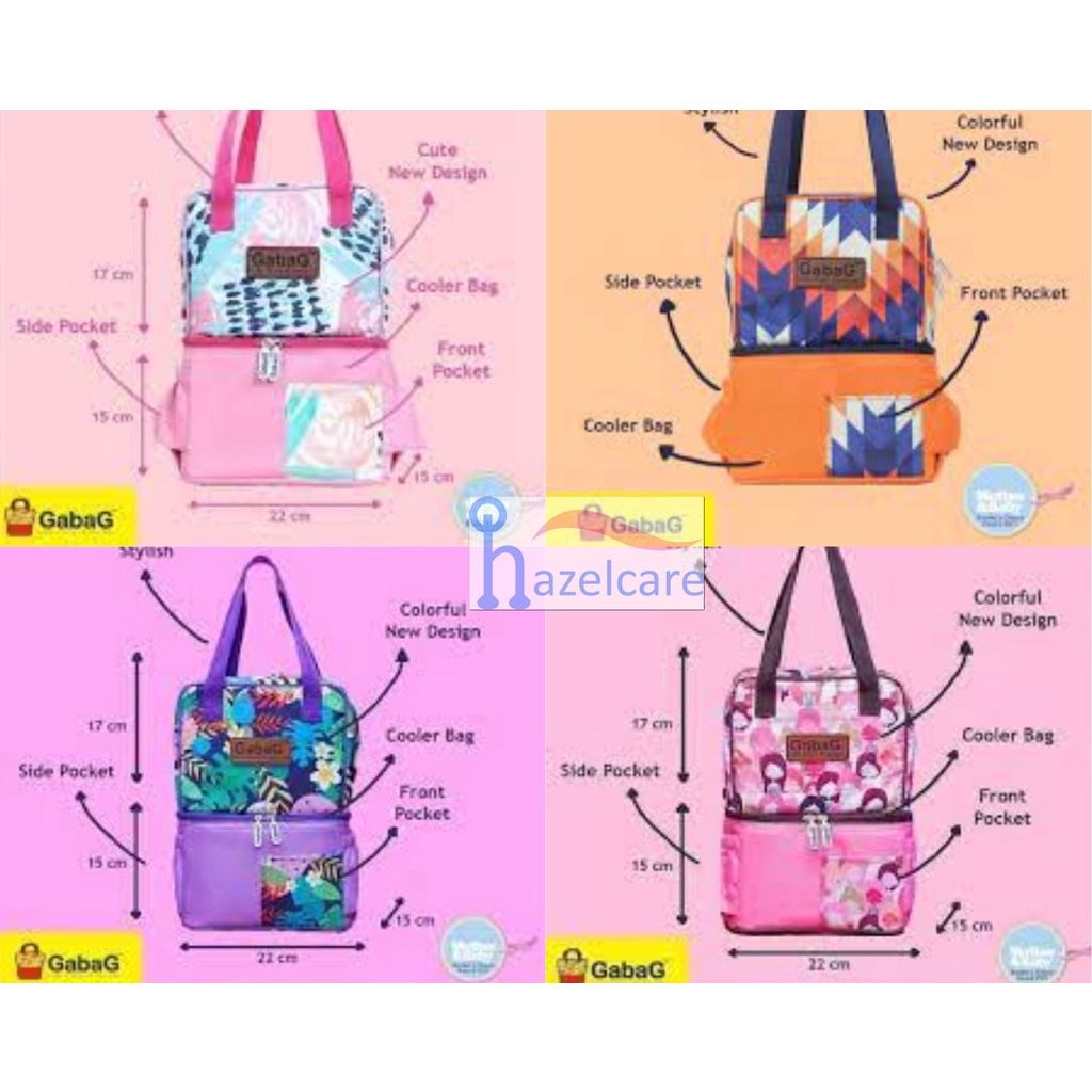 GABAG Cooler Bag POP Series Kecil Lavender / Gendis / Camo / Cactus / Forest / Nara / Aira / Ester - Tas Bayi Asi +Free 1 Ice Gel - Tas Cooler Pendingin Asi Bayi