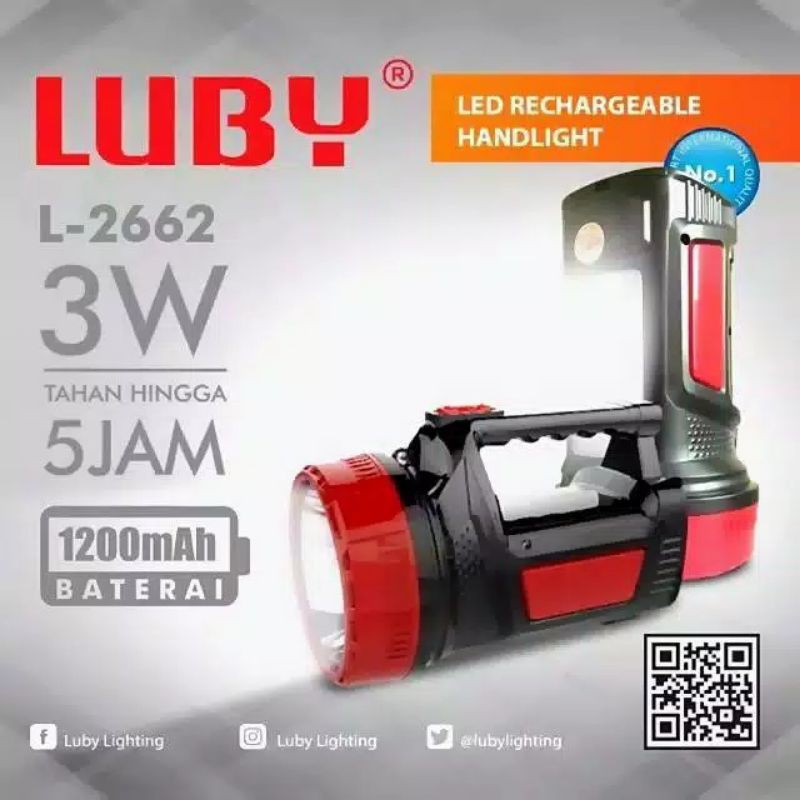 Senter LED luby plus emergency 3 watt