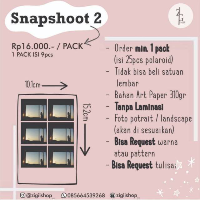 

Cetak polaroid dan snapshot tahan air, kertas tebal 310gr