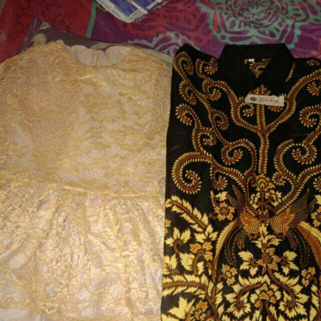 Maura Couple - Sania Ruffle Batik Couple Ori Ndoro Jowi Garansi Termurah Shopee - Batik Modern Solo