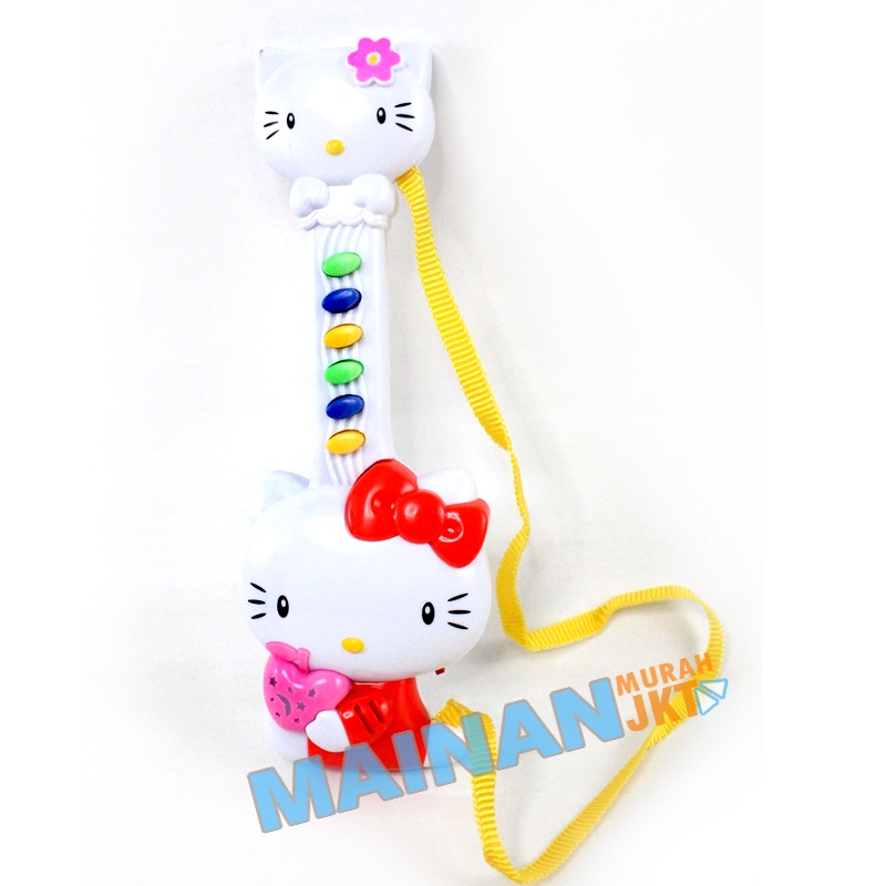 MAINANKEI MAINAN ANAK MURAH GITAR HELLO KITTY EN71-5 MAINAN ALAT MUSIK PIANO GITAR ANAK ANAK