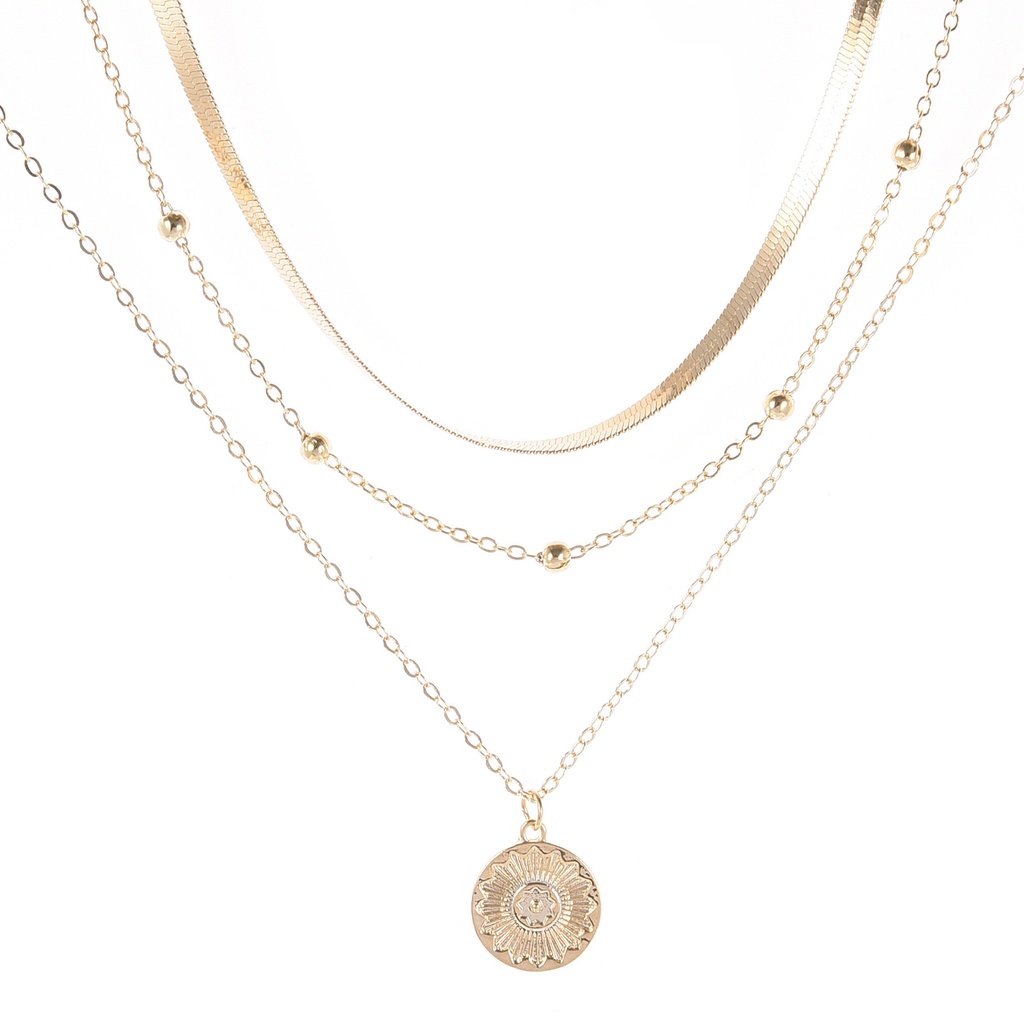 Hu Hu Hu Hu Hu Alat Bantu Pasang Kacamata♡ Kalung Liontin Bulat Motif Print Bunga Gaya Kasual Untuk Wanita