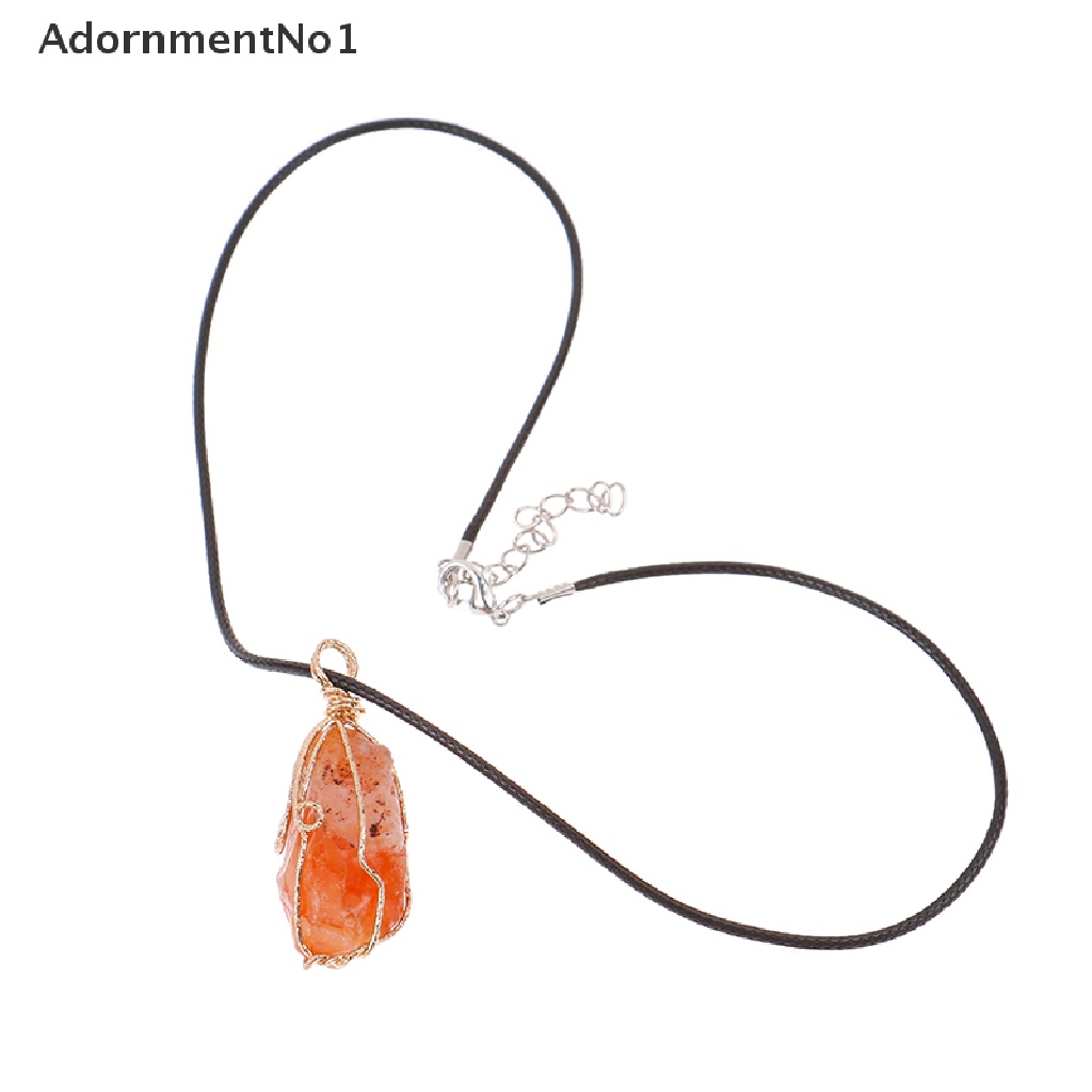 (AdornmentNo1) Kalung Tali Dengan Liontin Batu Kristal Chakra July Birthstone Untuk Pria / Wanita