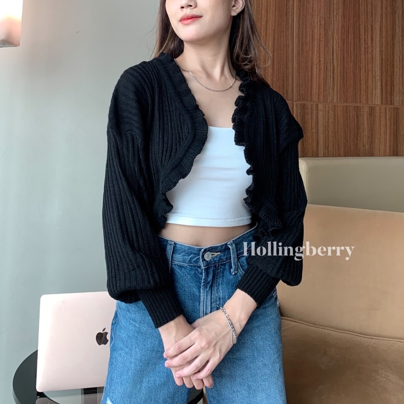 Hollingberry X Nazwaadinda Lace Cardigan Bolero Knit