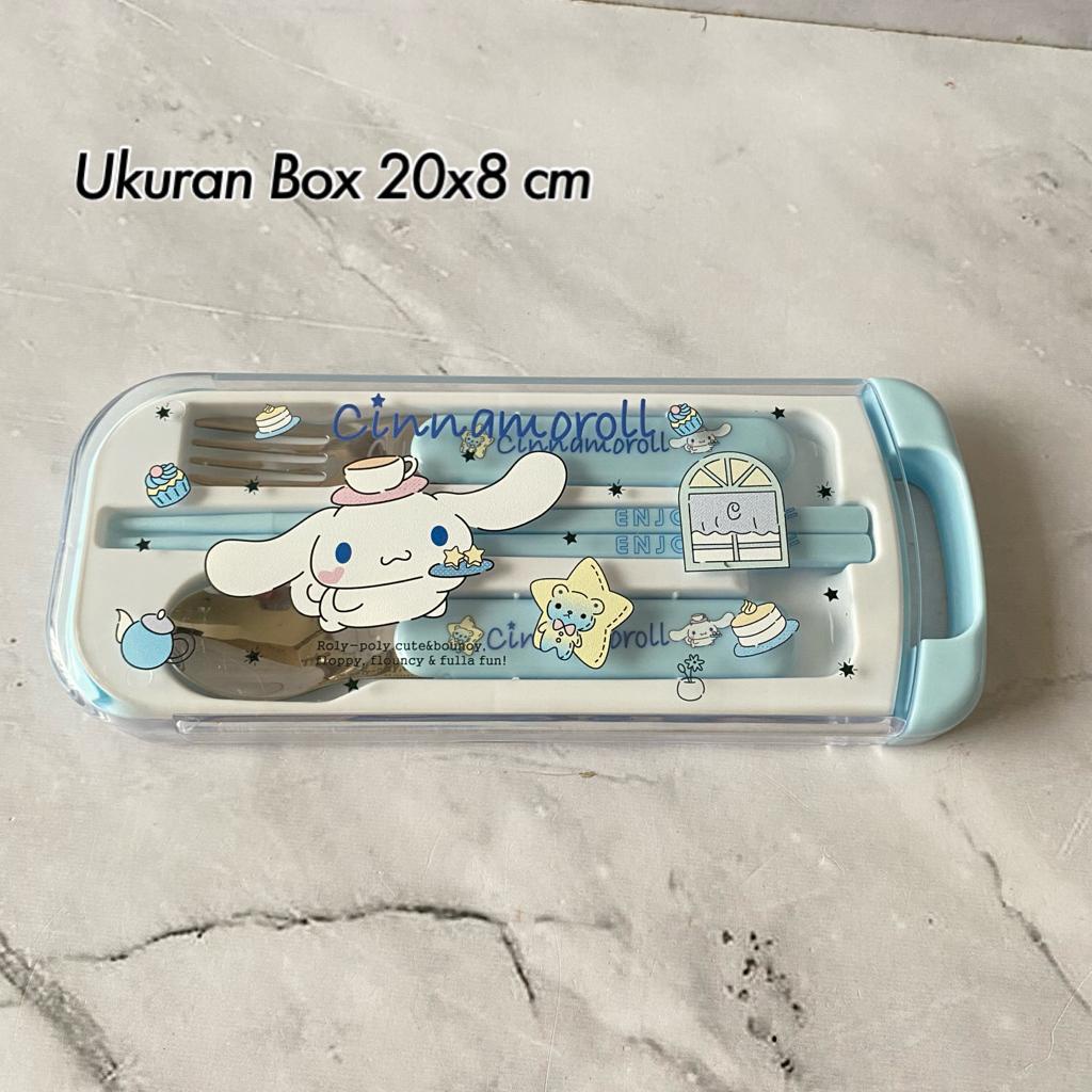 Sendok garpu anak stainless disney sanrio snoopy doraemon kuromi stitch hello kitty cinnamoroll batzmaru little twin star my melody pooh pompompurin