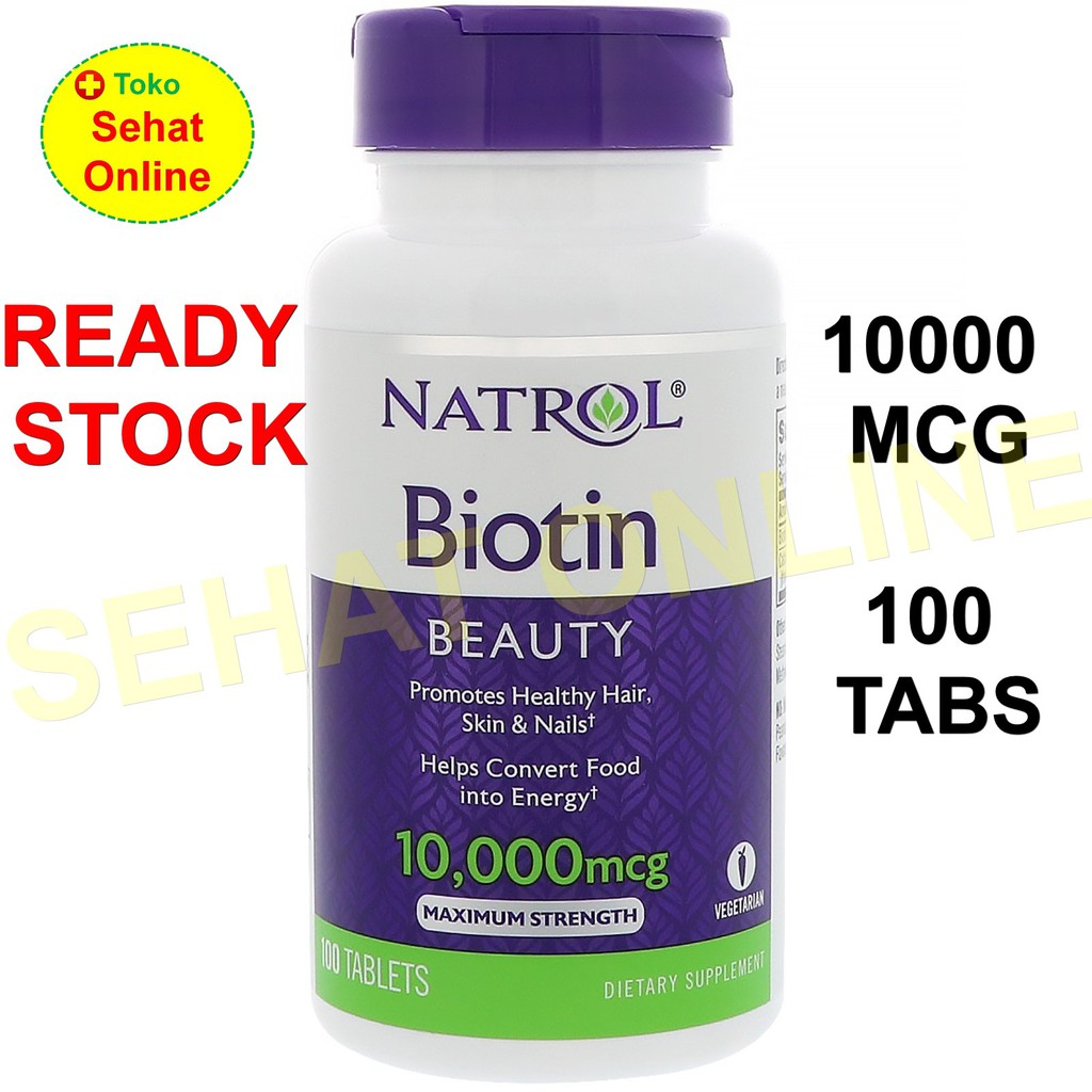 Jual NATROL BIOTIN MAXIMUM STRENGTH 10000 mcg 100 TABLET | Shopee Indonesia