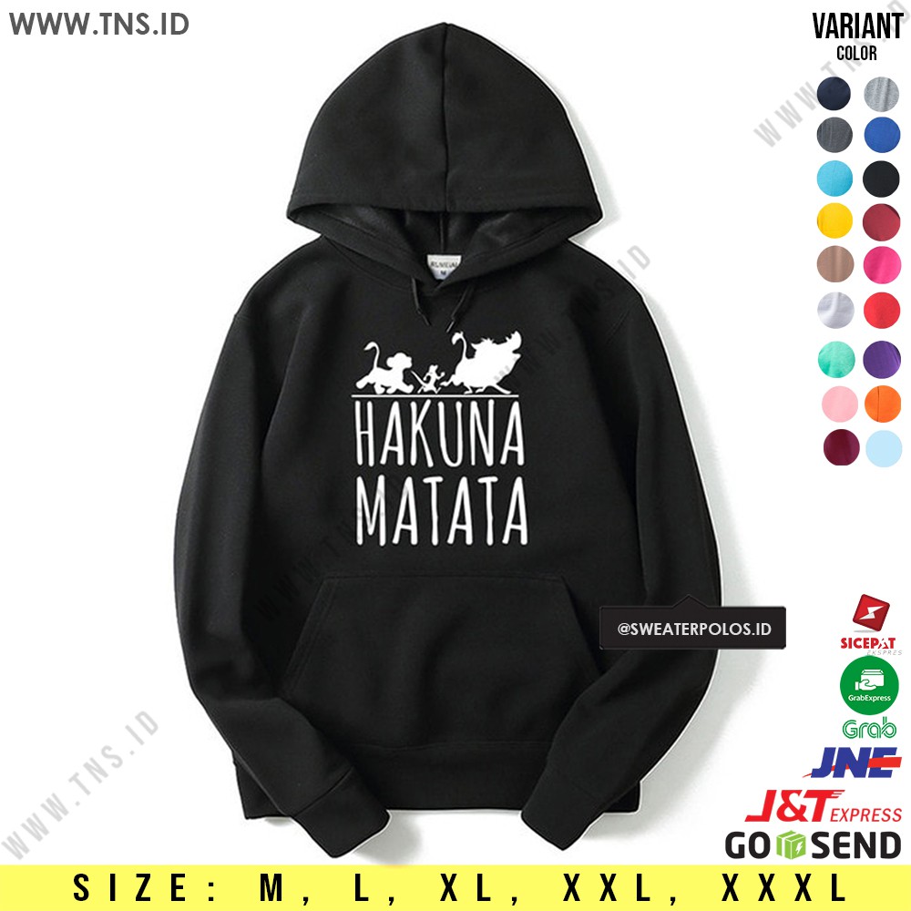 Sweater Hakuna Matata Size S Xxxl Sablon Pria Wanita Shopee Indonesia