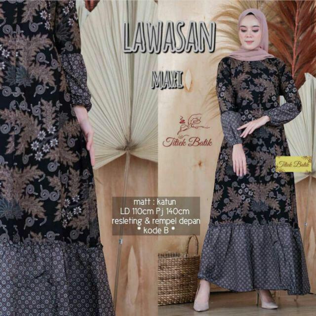 Ms Gamis Batik Sriwedari Maxi Jumbo Xxl Ld 110c. Bumil/busui Katun Sogan