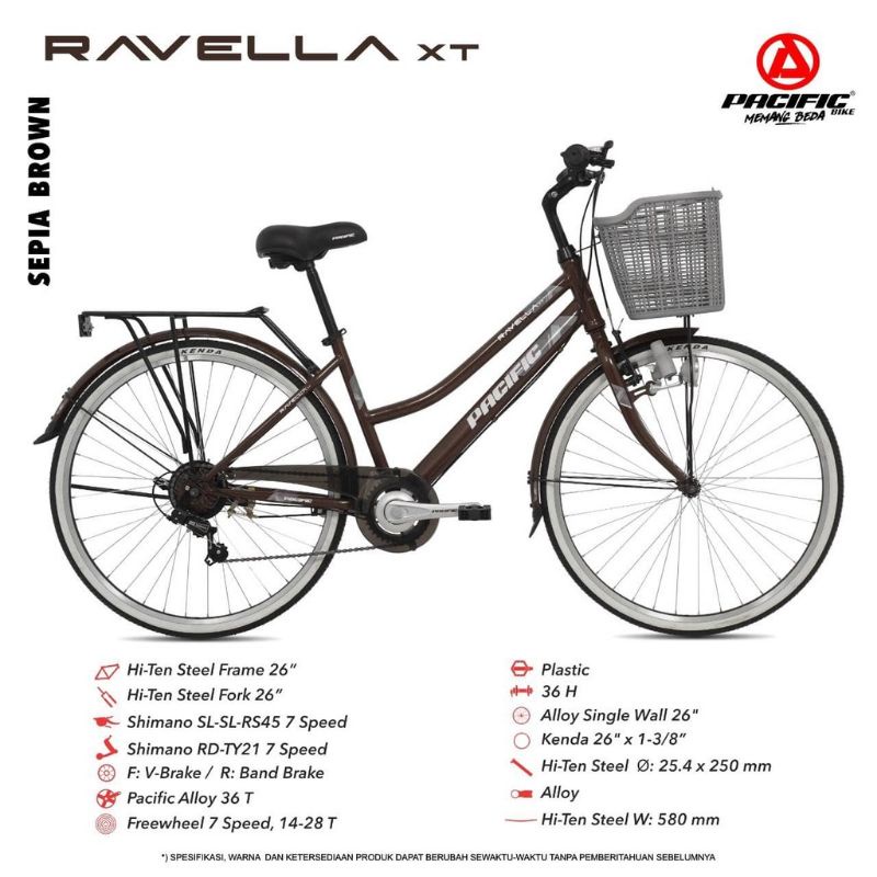 Sepeda Keranjang Dewasa CTB Pacific Ravella XT 26inch