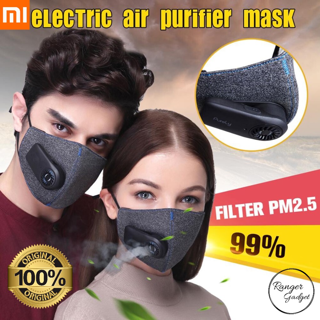 Masker XIAOMI Purely KN95 Anti Pollution Polusi Air Mask PM2.5 Electric Fresh Air Mask