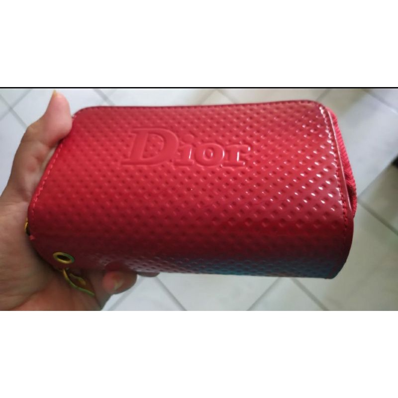 dompet dior resleting merah