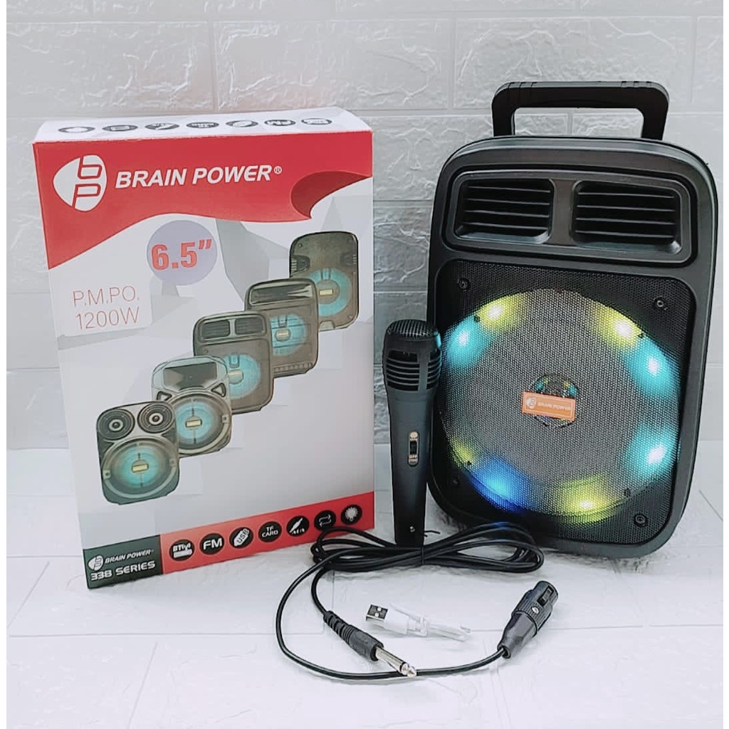 Speaker spiker wireless bluetooth 6.5 inch 3183 Brain power plus mic