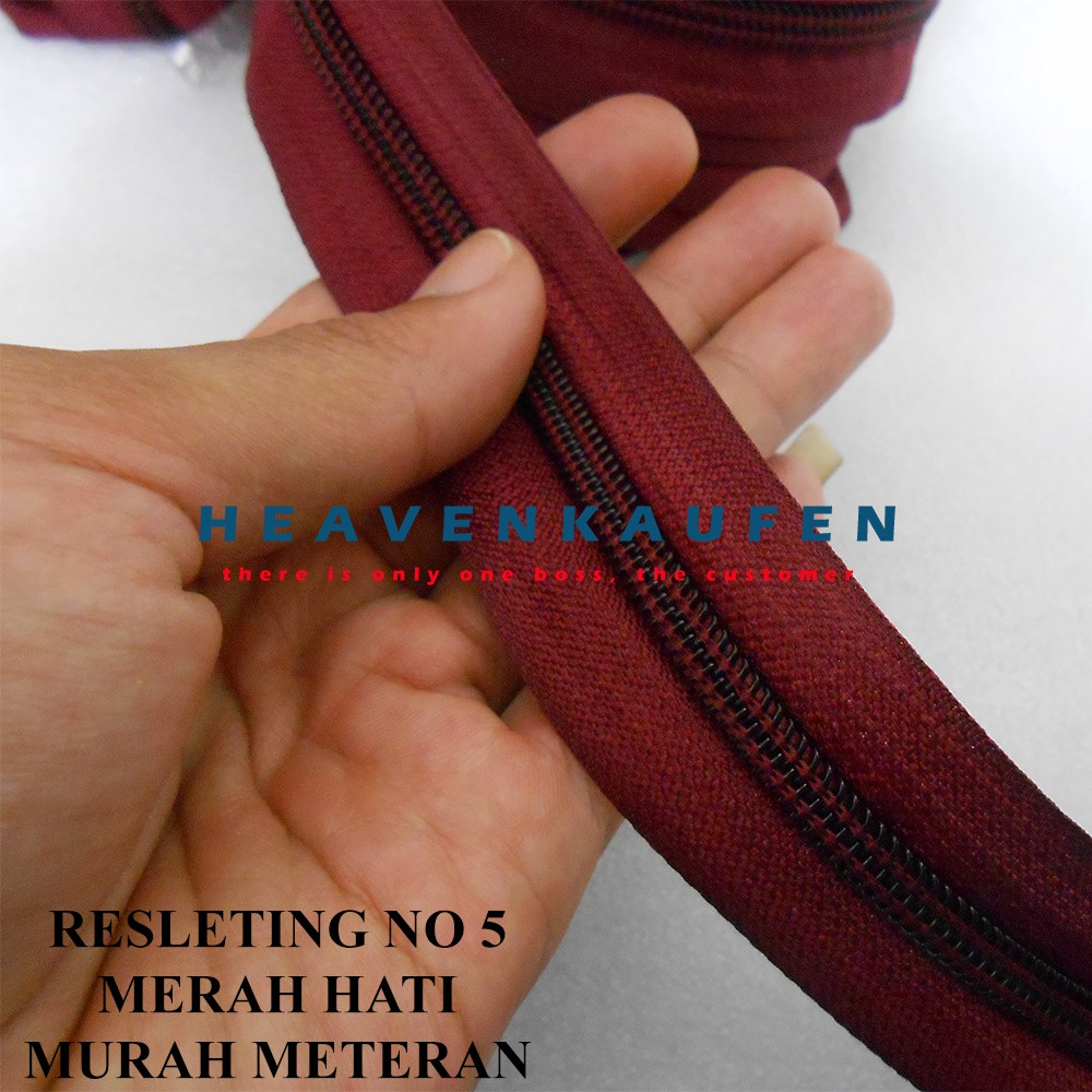 Resleting Zipper Merah Hati No 5 Murah Harga Per Meter