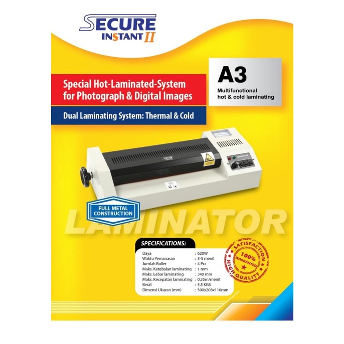 

[BISA COD] SECURE Instant A3/Mesin laminating/Mesin laminasi/Mesin laminator