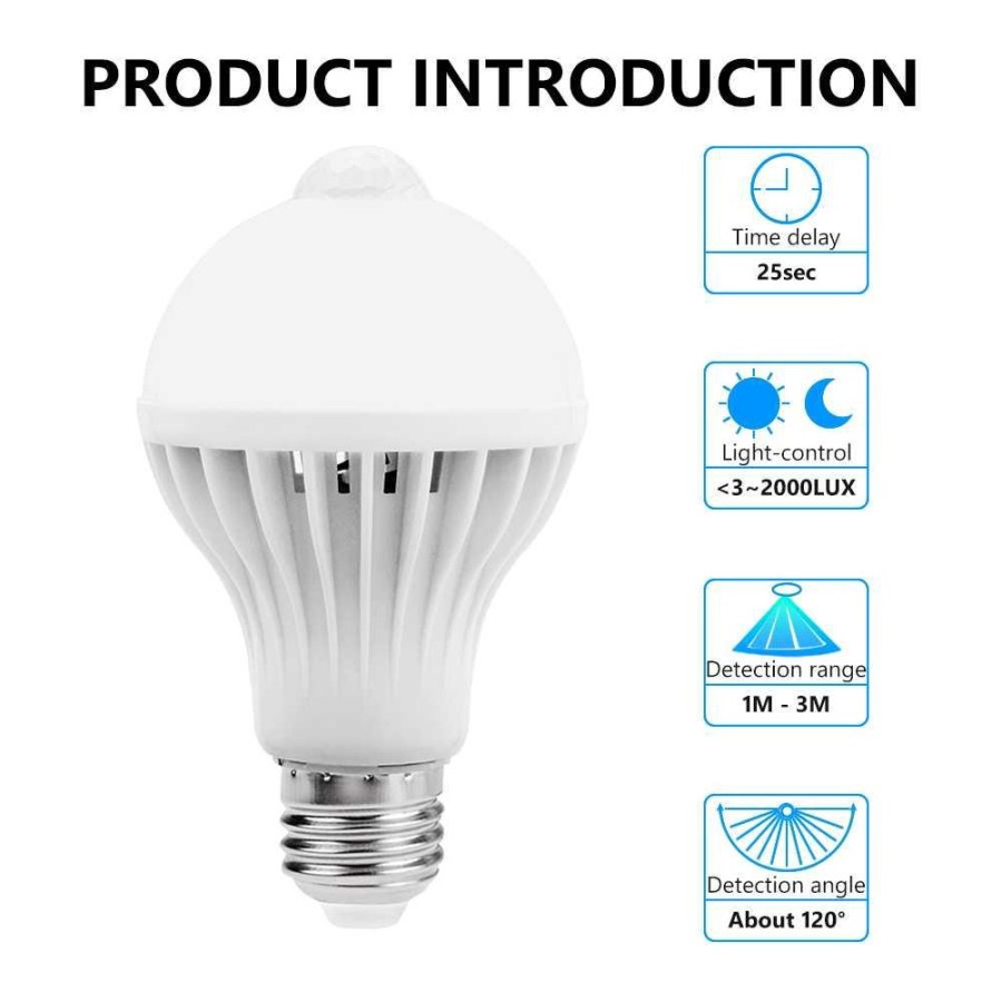 Lampu LED Smart E27 9W with PIR Sensor - White