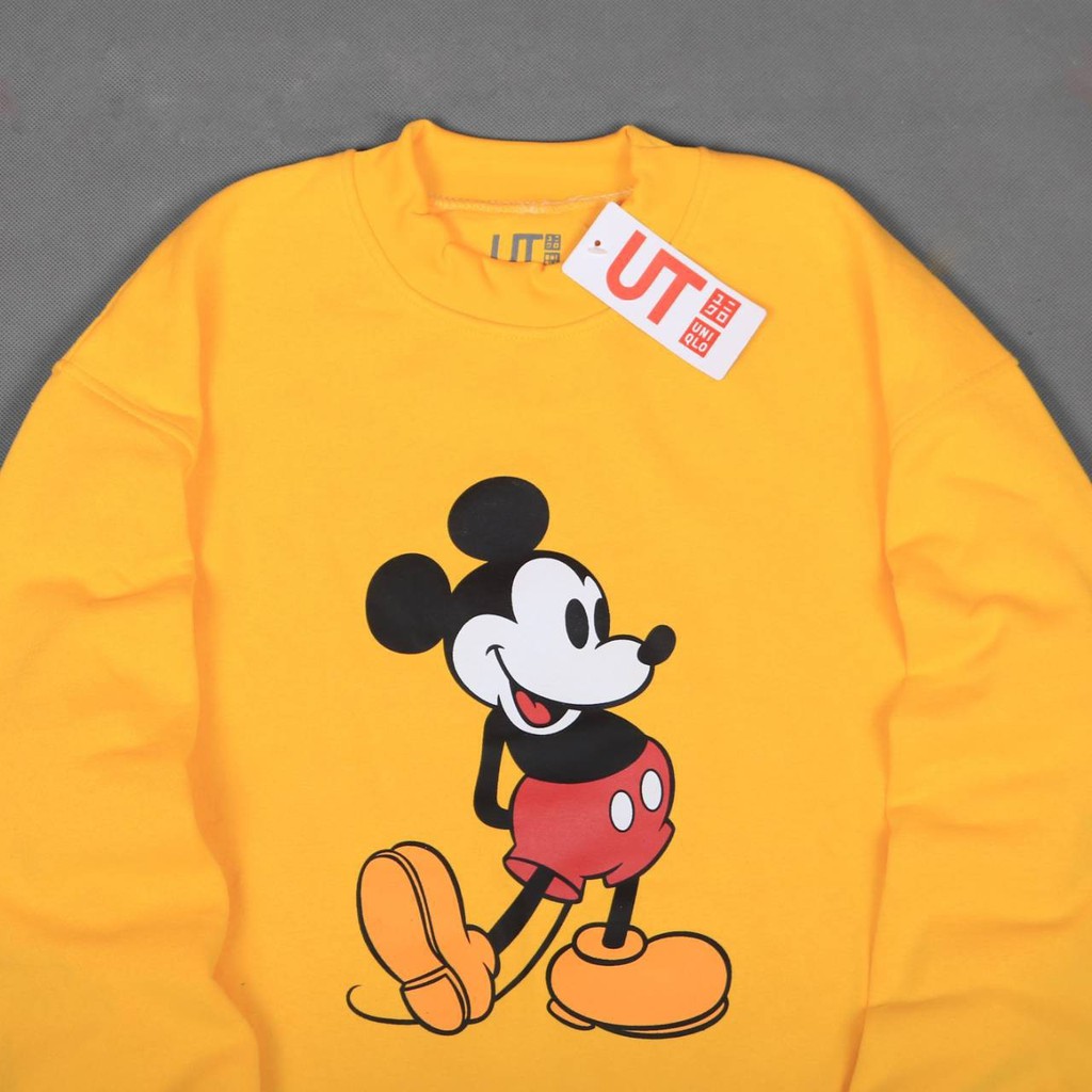 Jaket Crewneck UNIQ X DISNEY MICKEY MOOUSE – Yellow Edition Trendy Casual Unisex Good Brand Quality