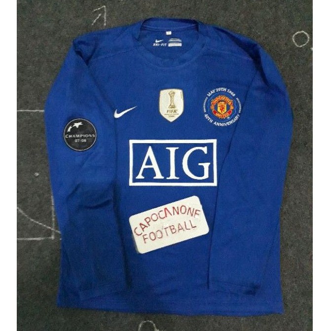 JERSEY MANCHESTER UNITED RETRO LS LONGSLEEVE 2007 2008 07 08 06 FULL PATCH