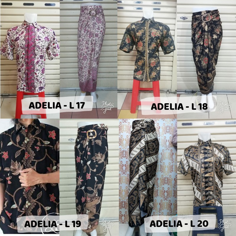 SET COUPLE BATIK MIX ROK LILIT -KEMEJA BATIK - ROK BATIK LILIT - KEMEJA BATIK MODERN OUTFIT PESTA