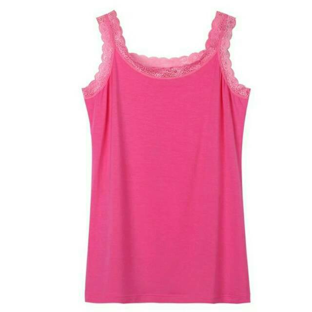 Tanktop Dalaman Wanita Renda / Camisol Singlet Wanita Renda Super Soft All Size