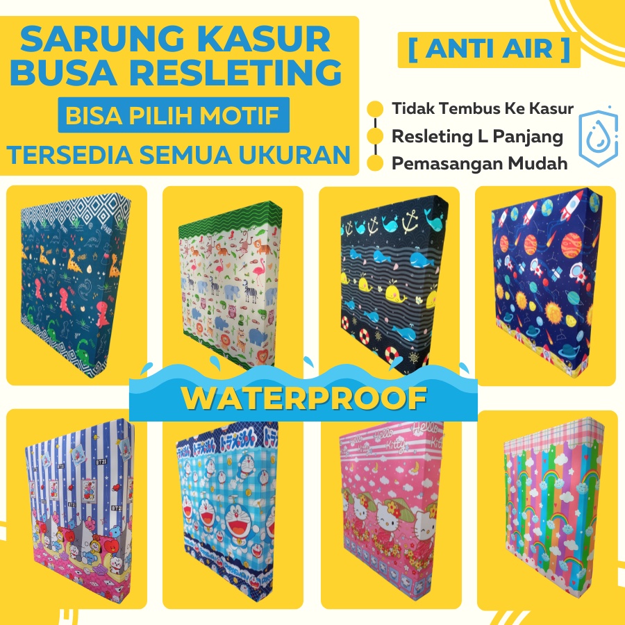 Sarung Kasur Waterproof Resleting Anti Air / Sprei Waterproof Anti Air Semua Ukuran Ada