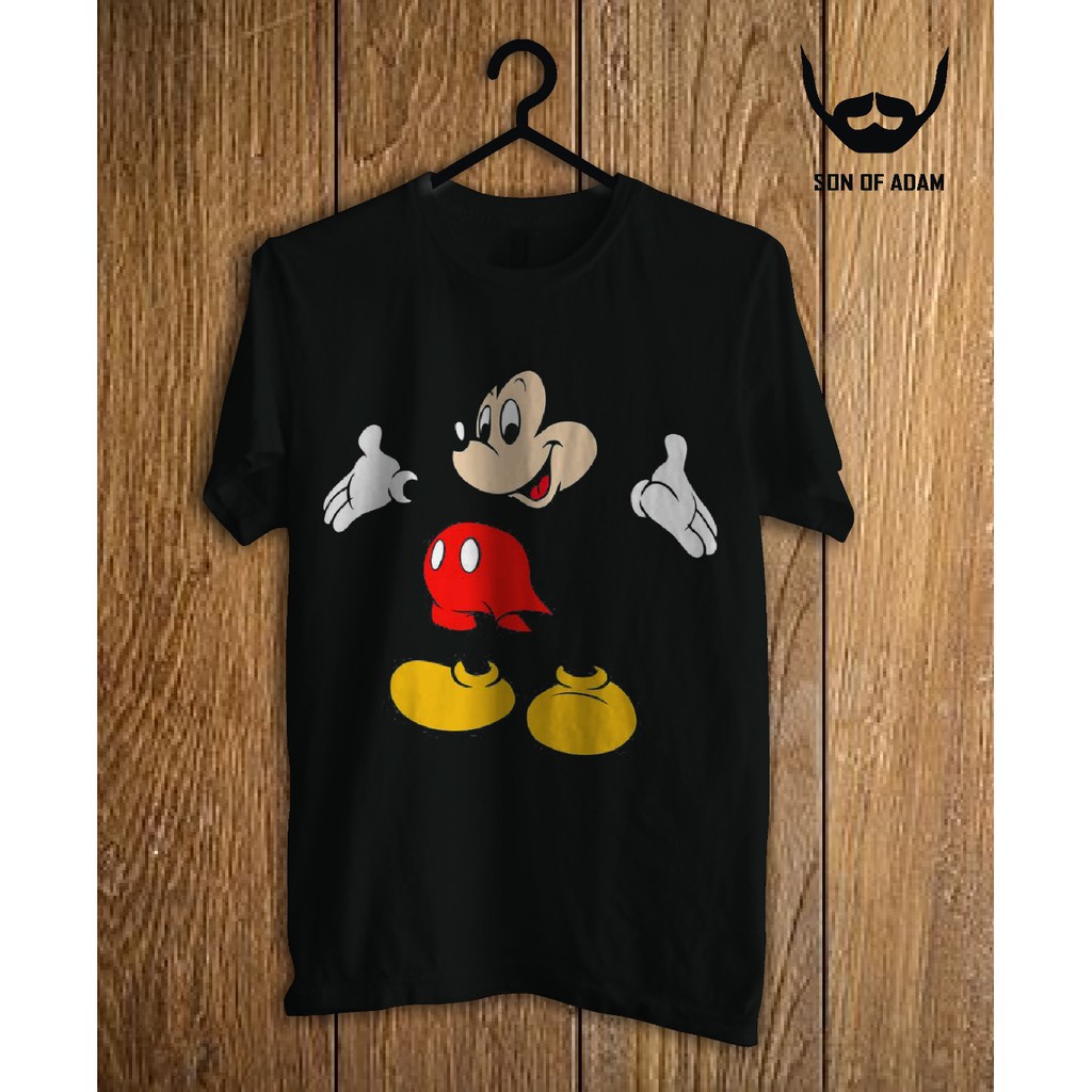 KAOS PRIA KAOS CUSTOM DESAIN MICKEY MOUSE SABLON DTG