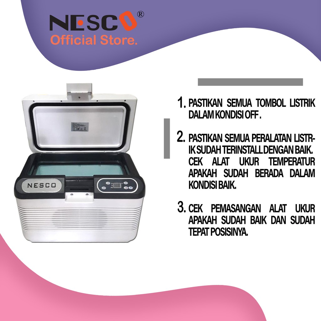 Nesco Cool Box ACDC / Box Vaksin PORTABLE, Suhu ADJUSTABLE