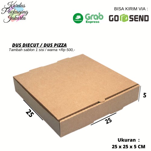 

Kardus Pizza Polos Uk. 25 x 25 x 5 CM / Dus Diecut / Dus Kemasan Murah / Dus Baju / Dus Kotak Jam