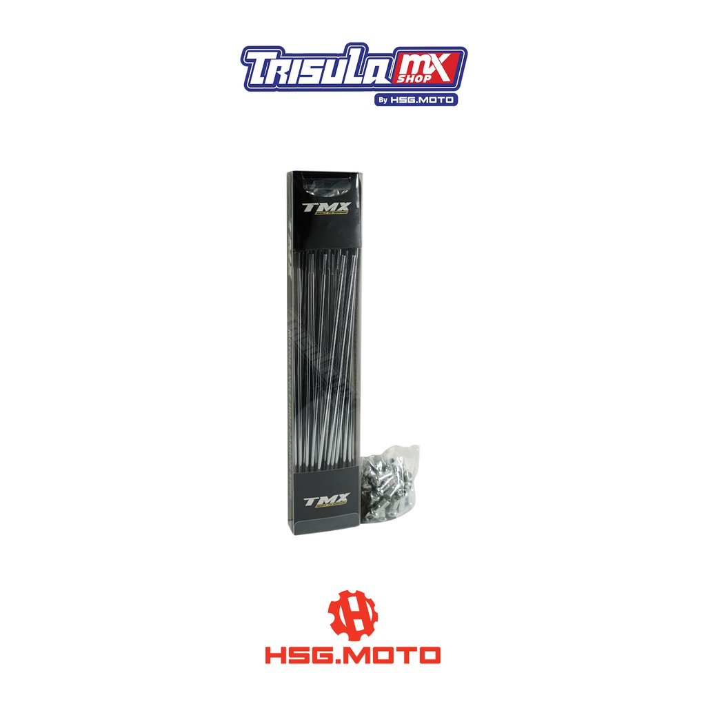 JARI JARI DEPAN VELG SUPERMOTO TMX BLACK CHROME NIPPLE - R17 9 X 185